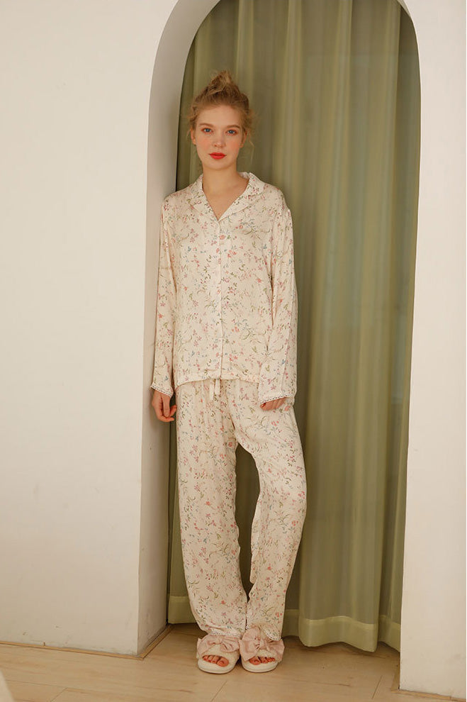 Willow Leaf Floral Pajama Set