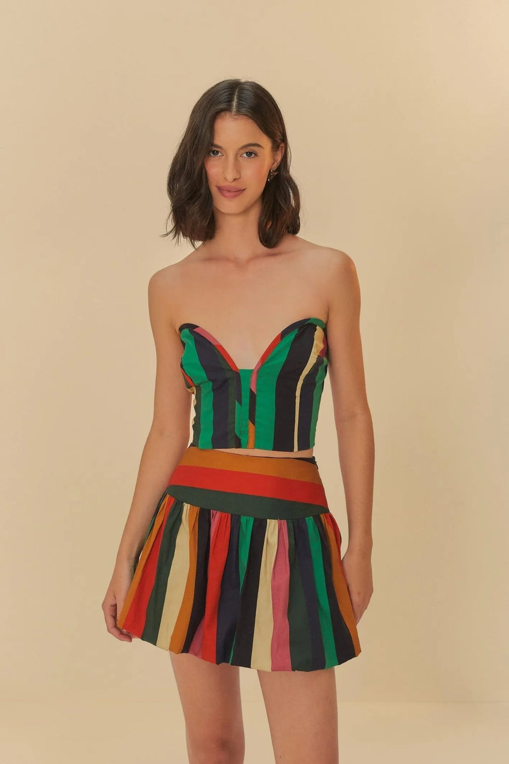 Colorful Striped Lantern Skirt