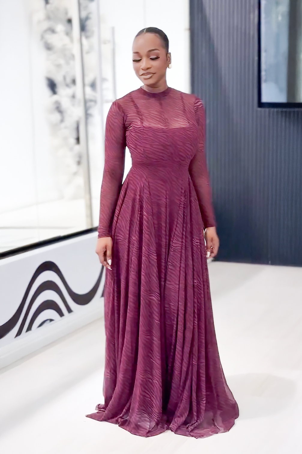 Mulberry Zebra Print Maxi Dress