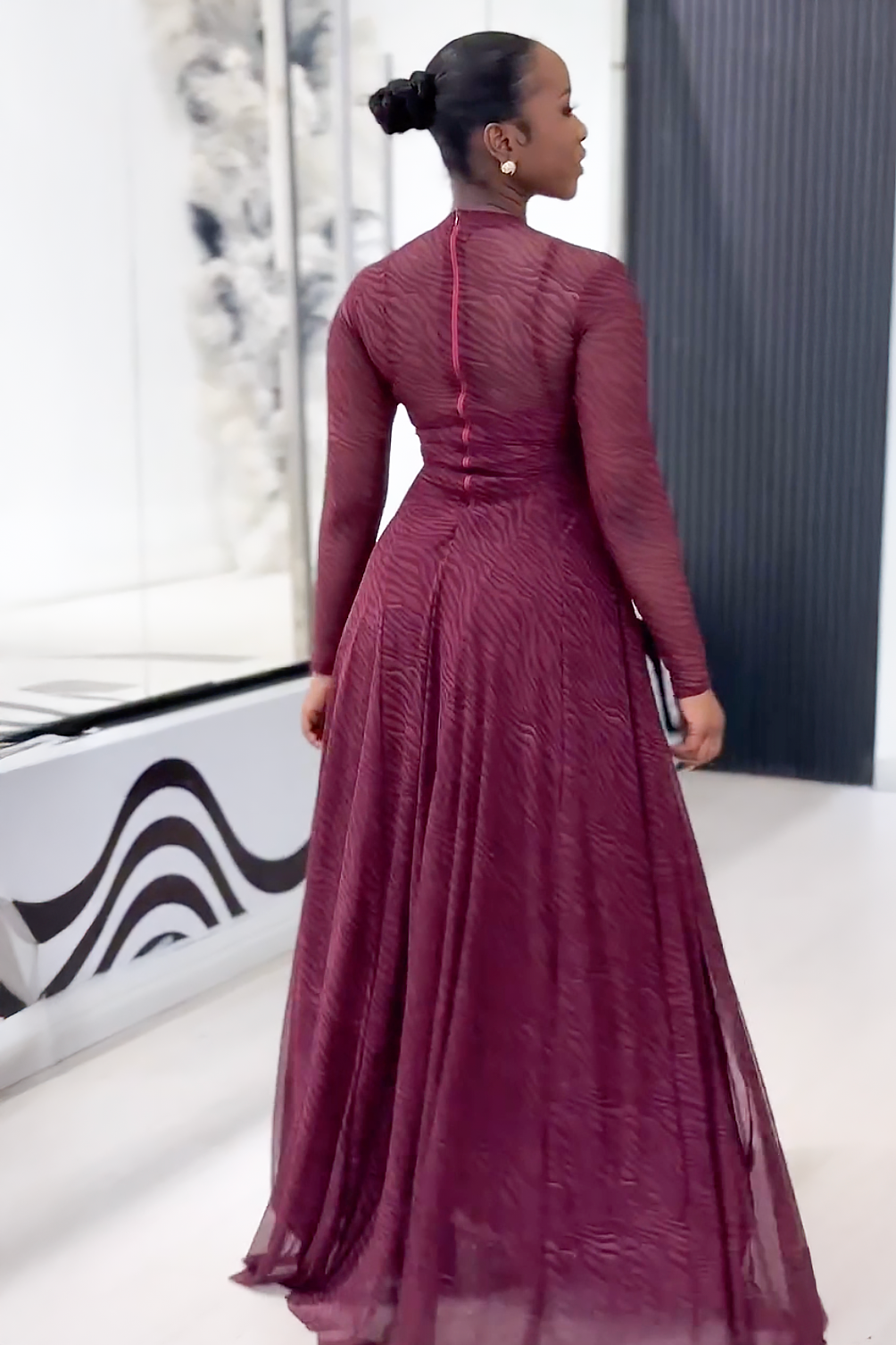 Mulberry Zebra Print Maxi Dress