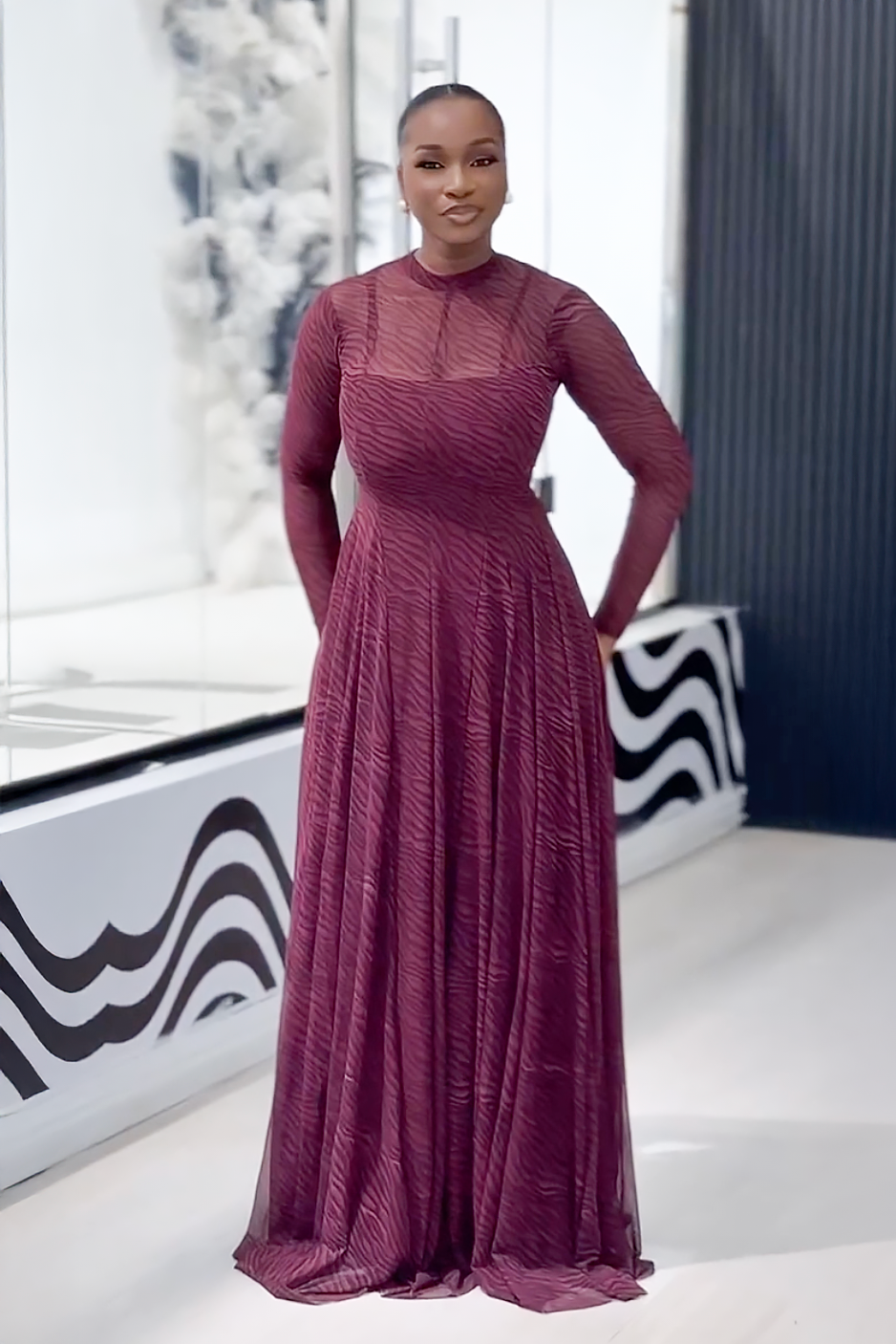 Mulberry Zebra Print Maxi Dress