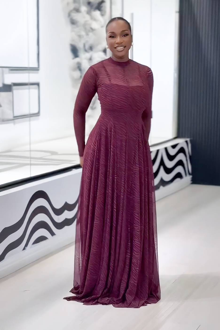 Mulberry Zebra Print Maxi Dress