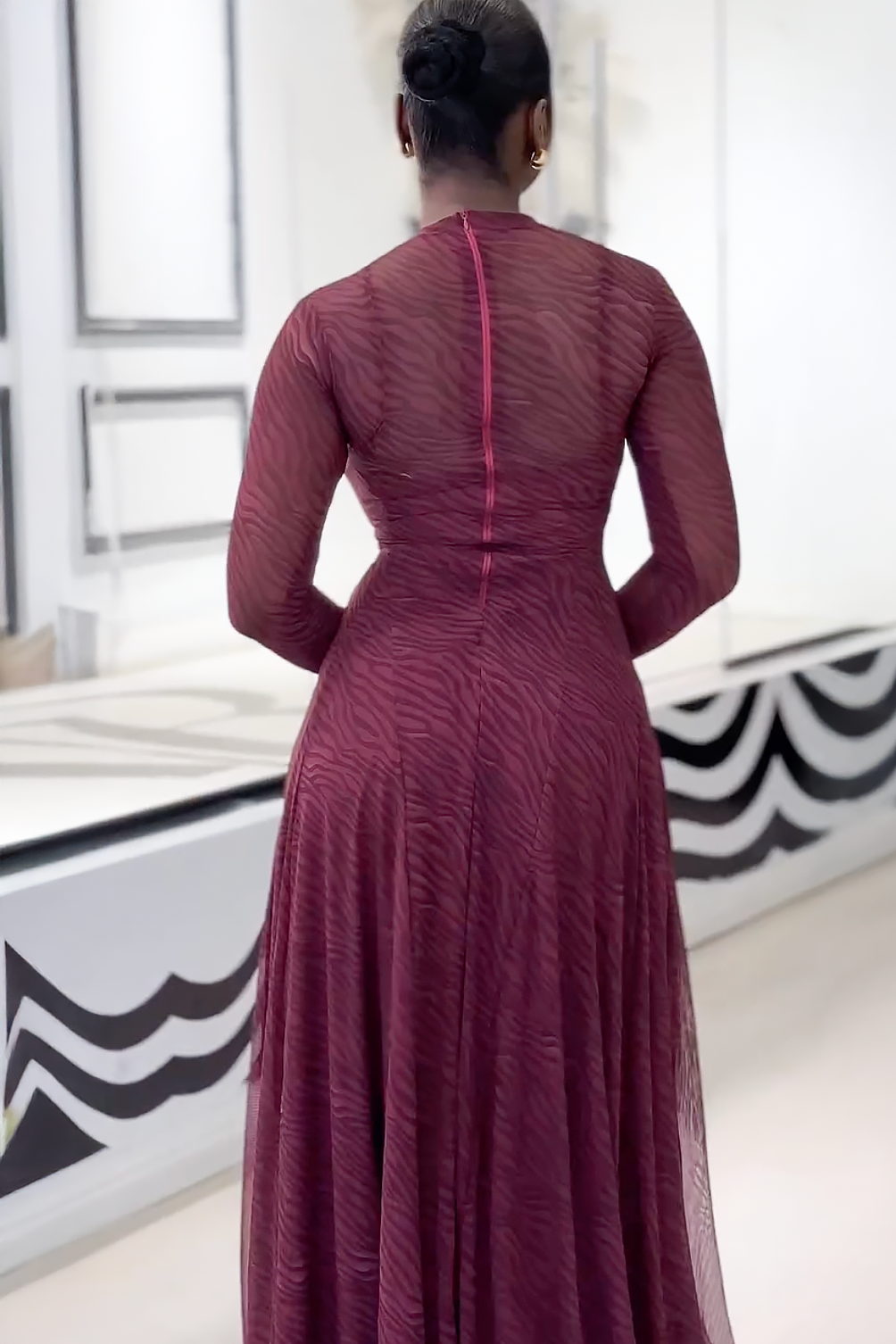 Mulberry Zebra Print Maxi Dress