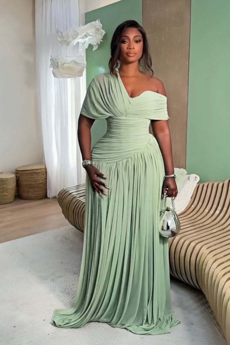One-Shoulder Fitted Maxi Dress