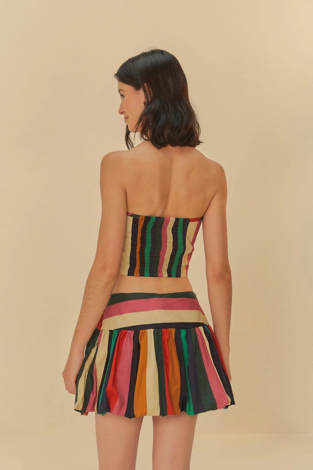Colorful Striped Lantern Skirt