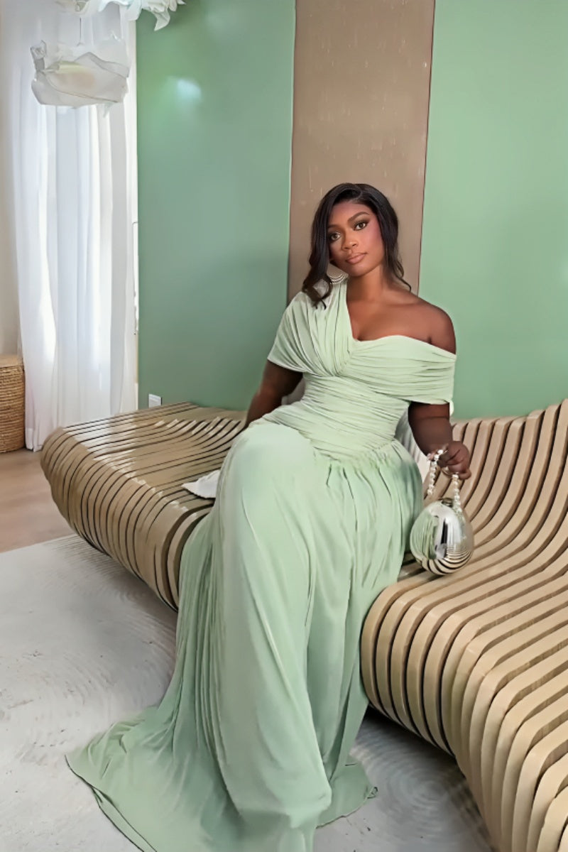 One-Shoulder Fitted Maxi Dress