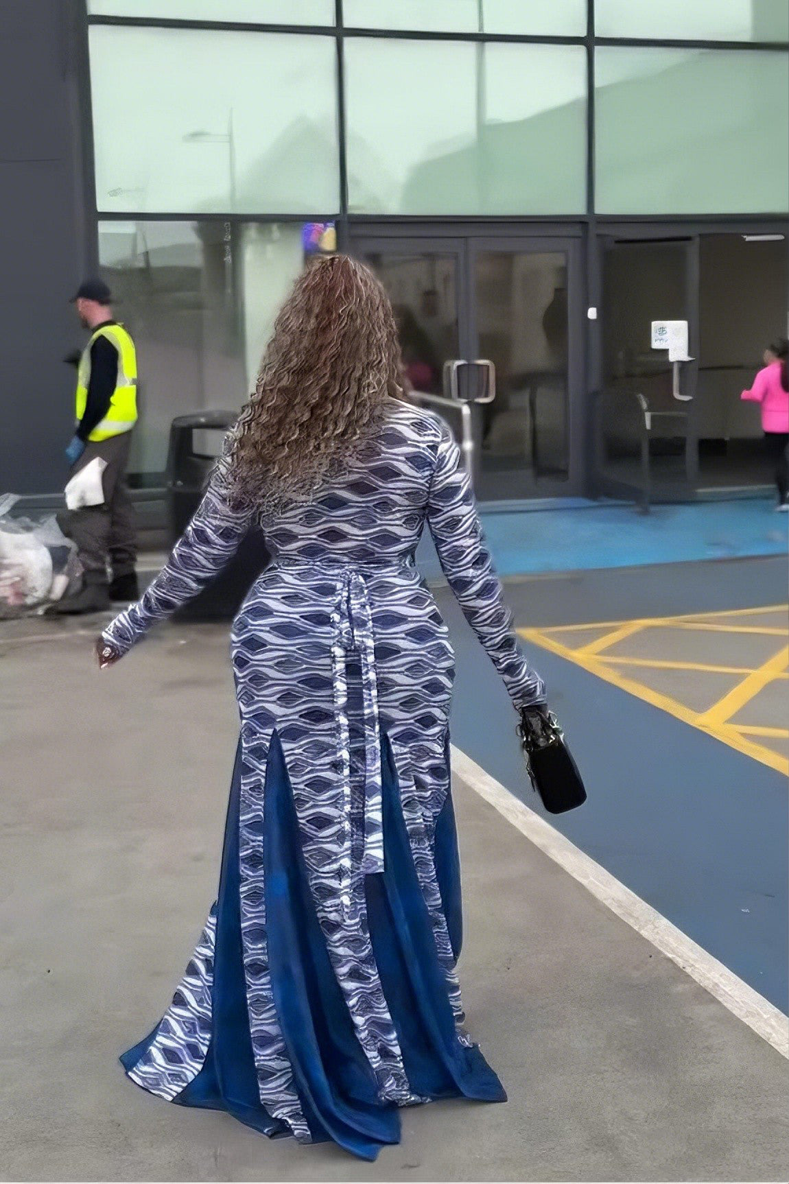 Ocean Wave Ankara Cutout Mermaid Maxi Dress