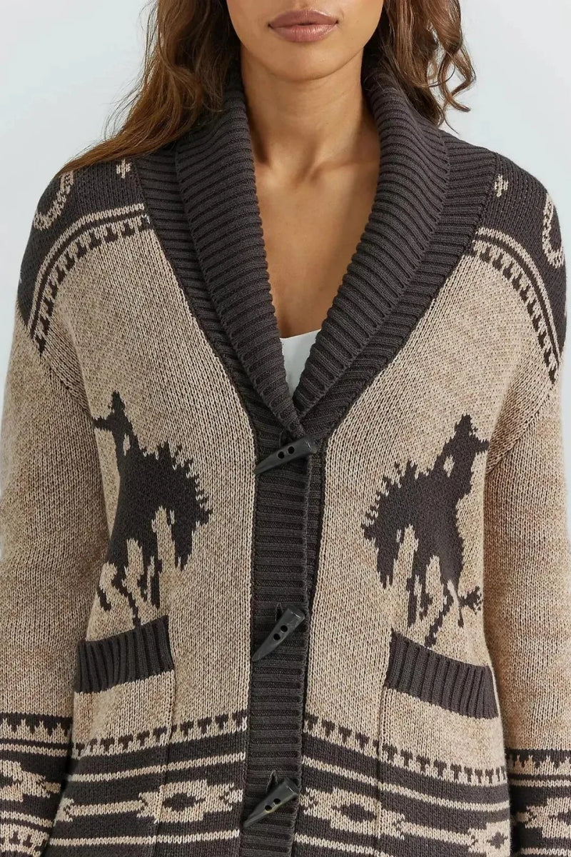 Western Style Shawl Collar Cardigan