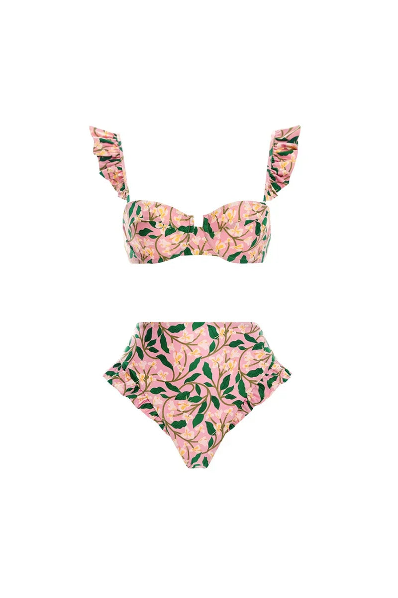 Mini Ruffle Floral Bikini Set