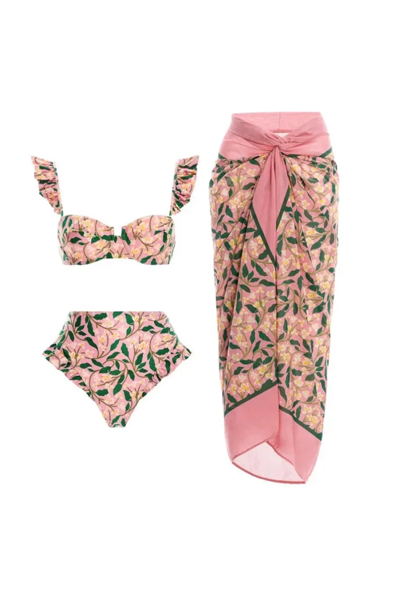 Mini Ruffle Floral Bikini Set