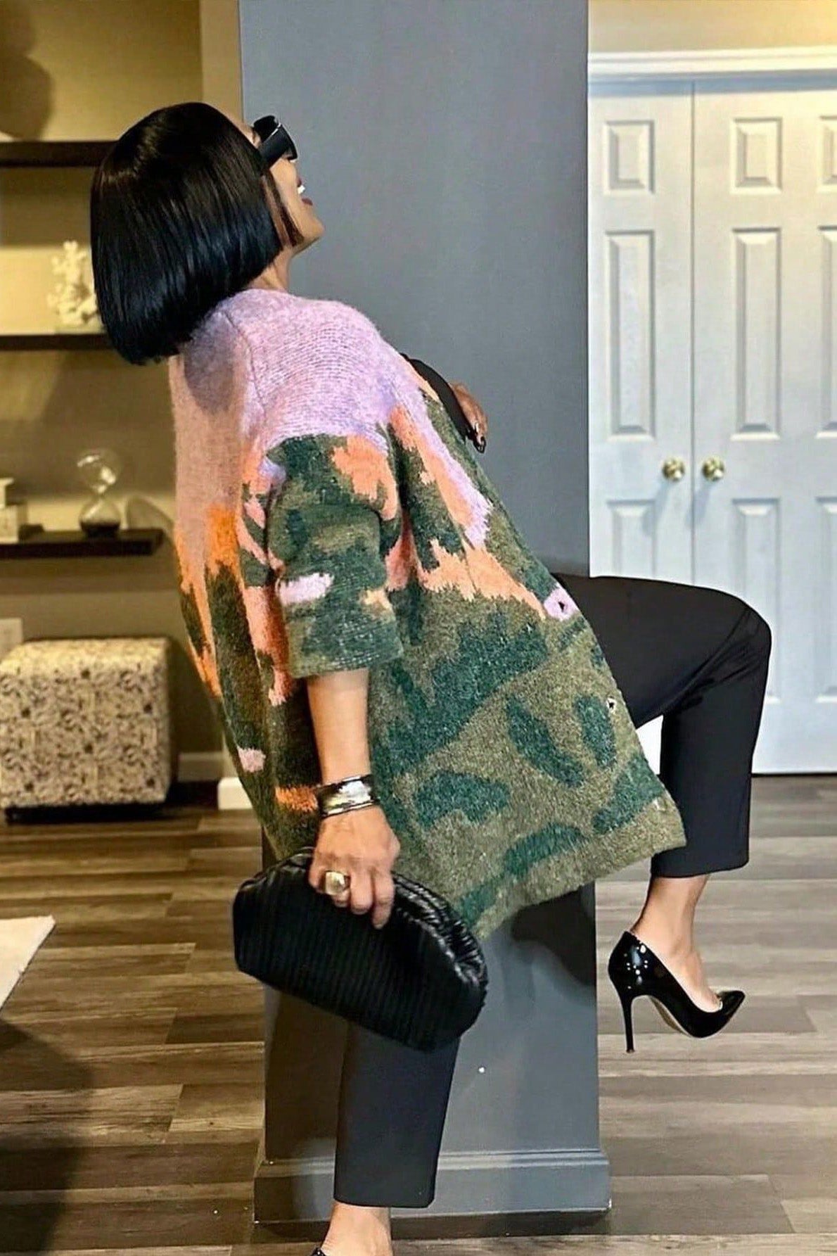 Art-Inspired Knit Cardigan