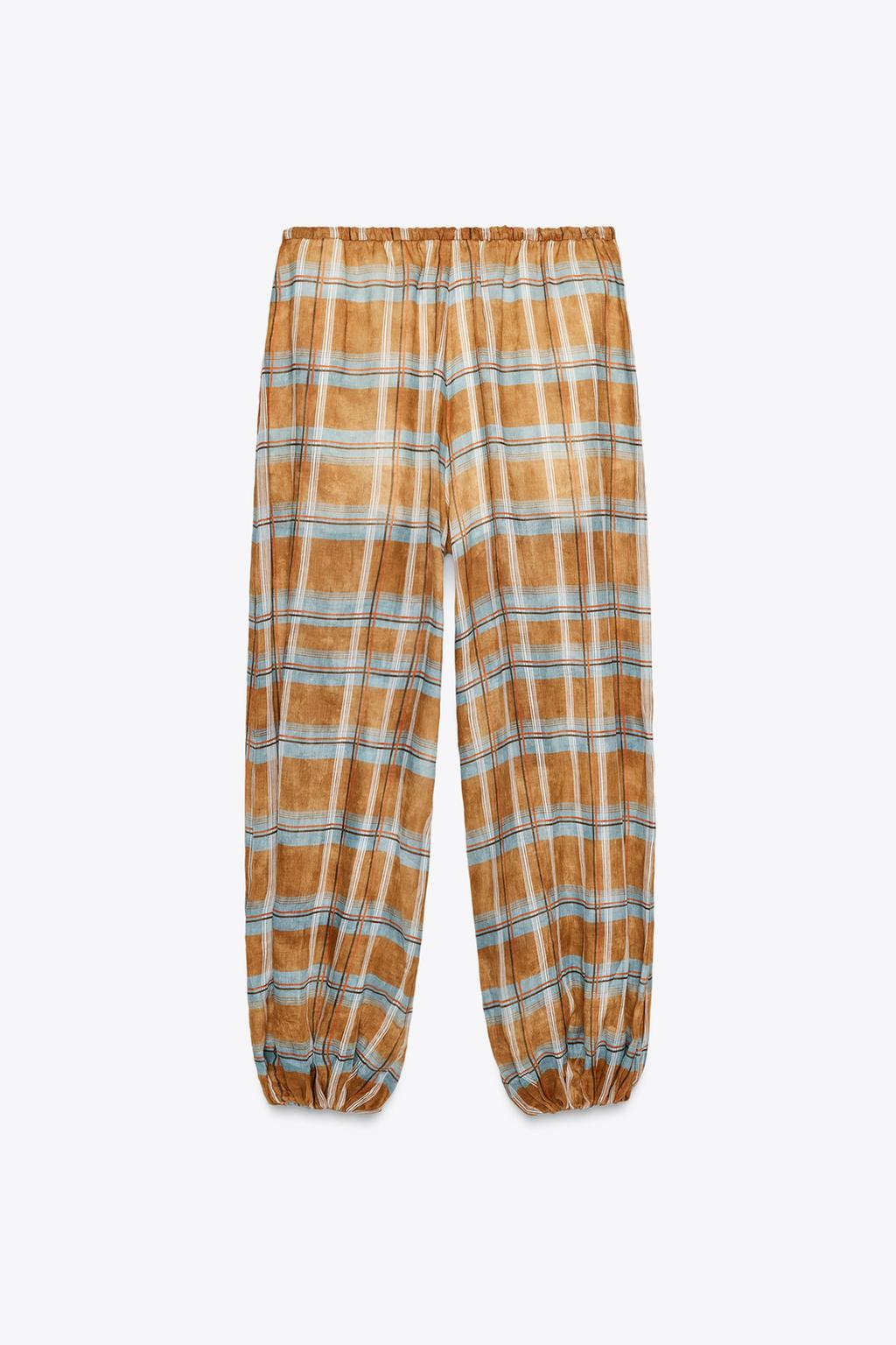 Plaid Harem Pants