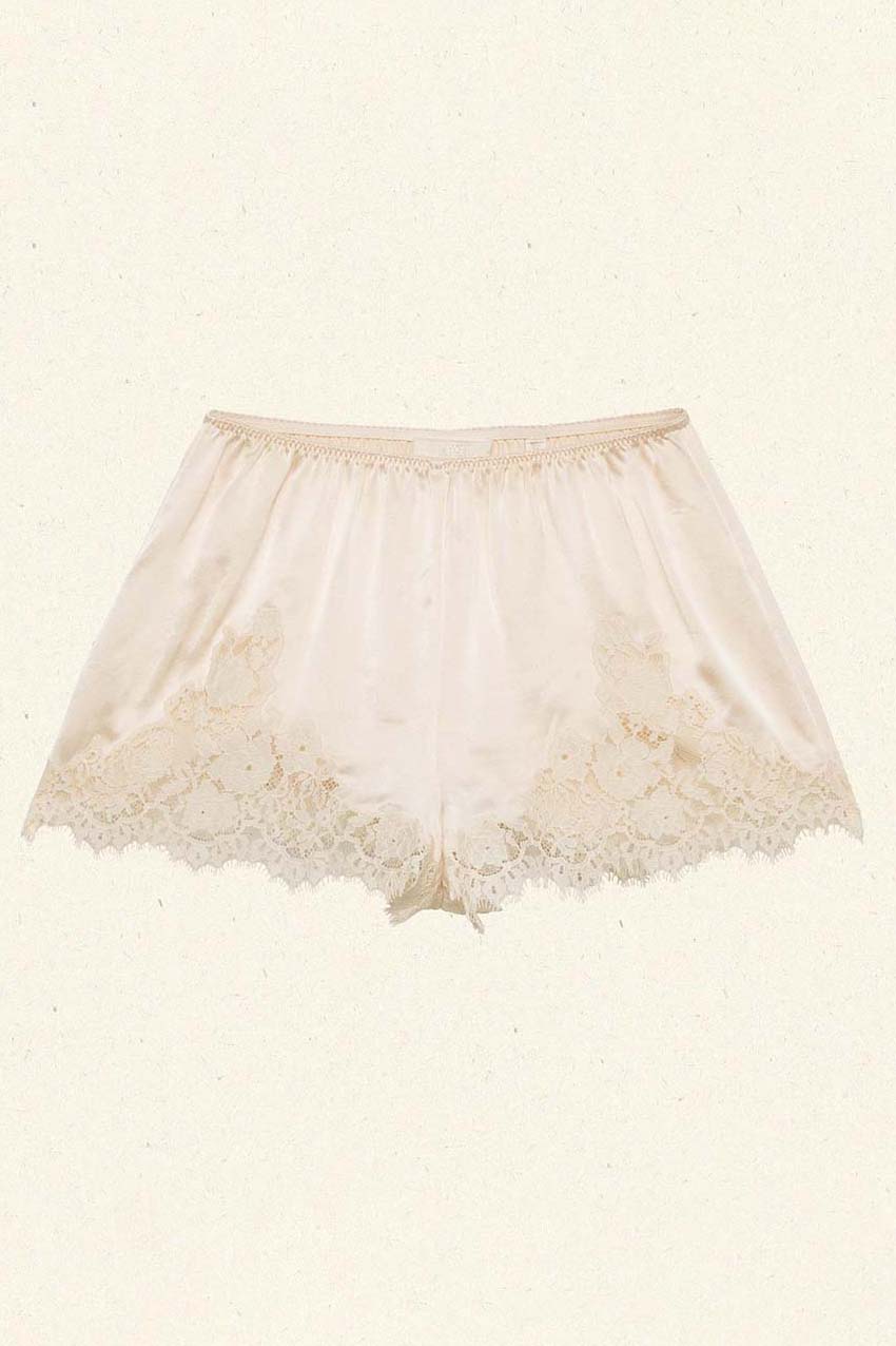 Lace Trimmed Satin Pajama Set