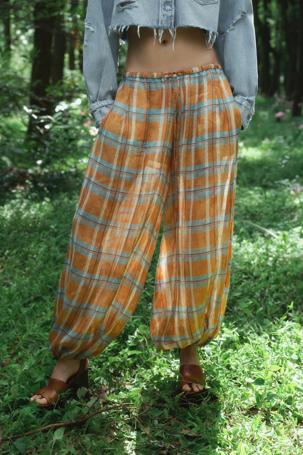 Plaid Harem Pants