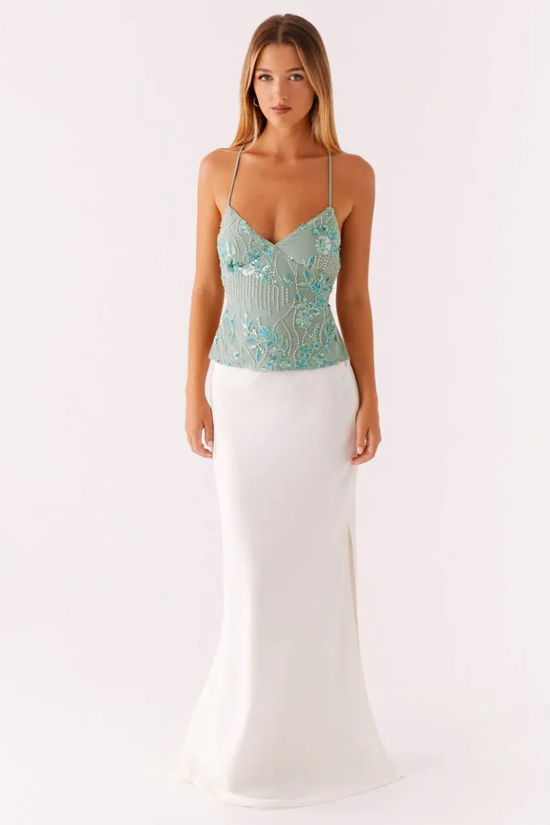 Backless Embroidered Top