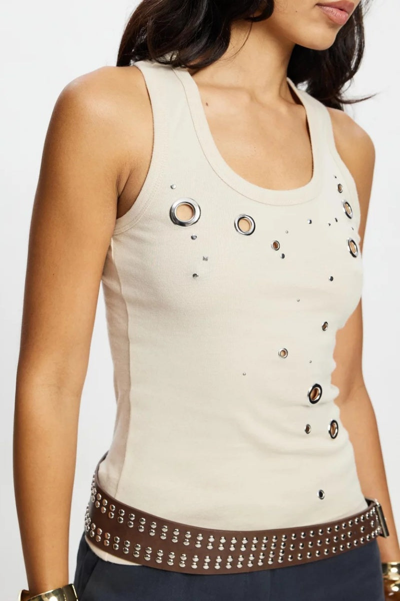 Eyelet Rivet Vest Top